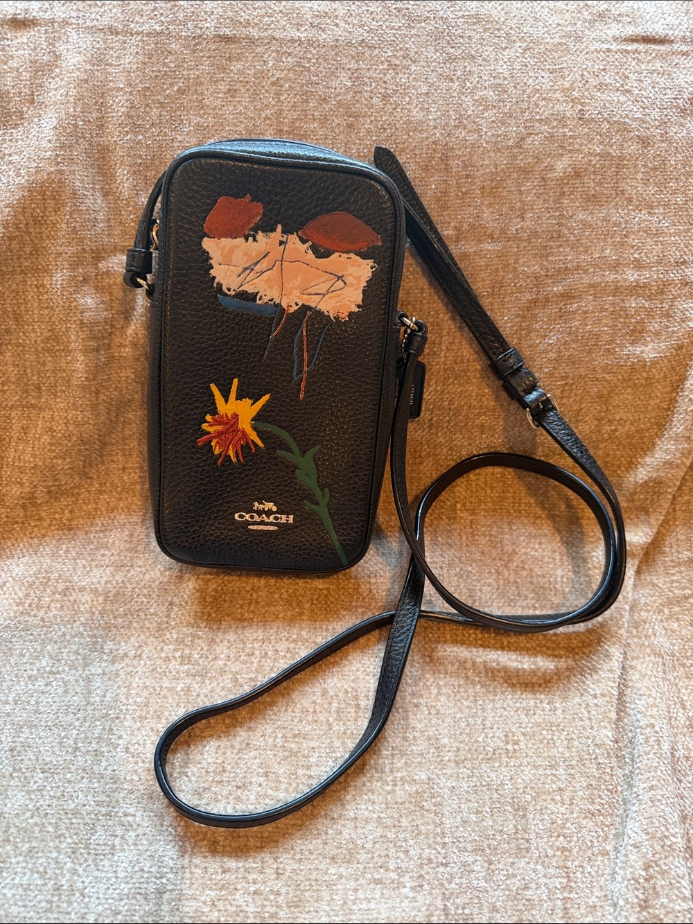 Coach X Jean Michel Basquiat C5613 North/South Zip Crossbody Leather LIMITED